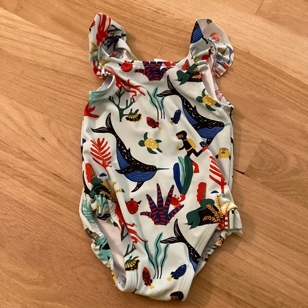 Never worn 6-12 months swim suit